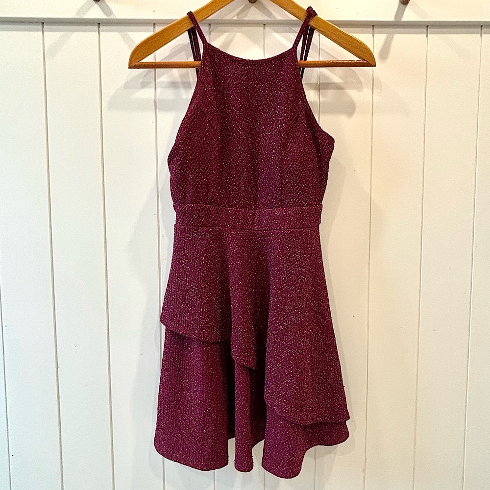 Elegant Burgundy Juniors Girls Dress